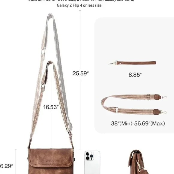 Small Vegan Leather Crossbody Bag with Multiple Carry Options for Women - Picture 5 of 6